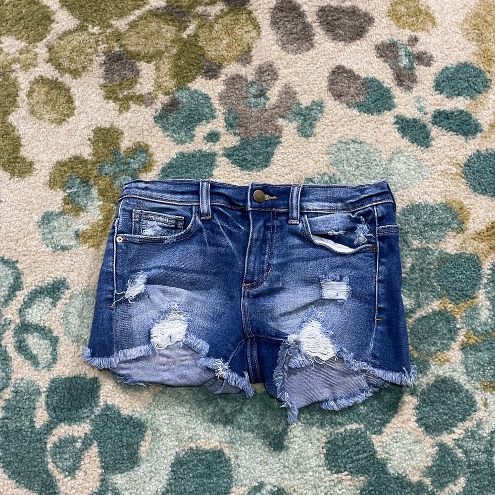 Women’s SP Black Demin Jean Shorts Distressed Medium Wash Size Small
